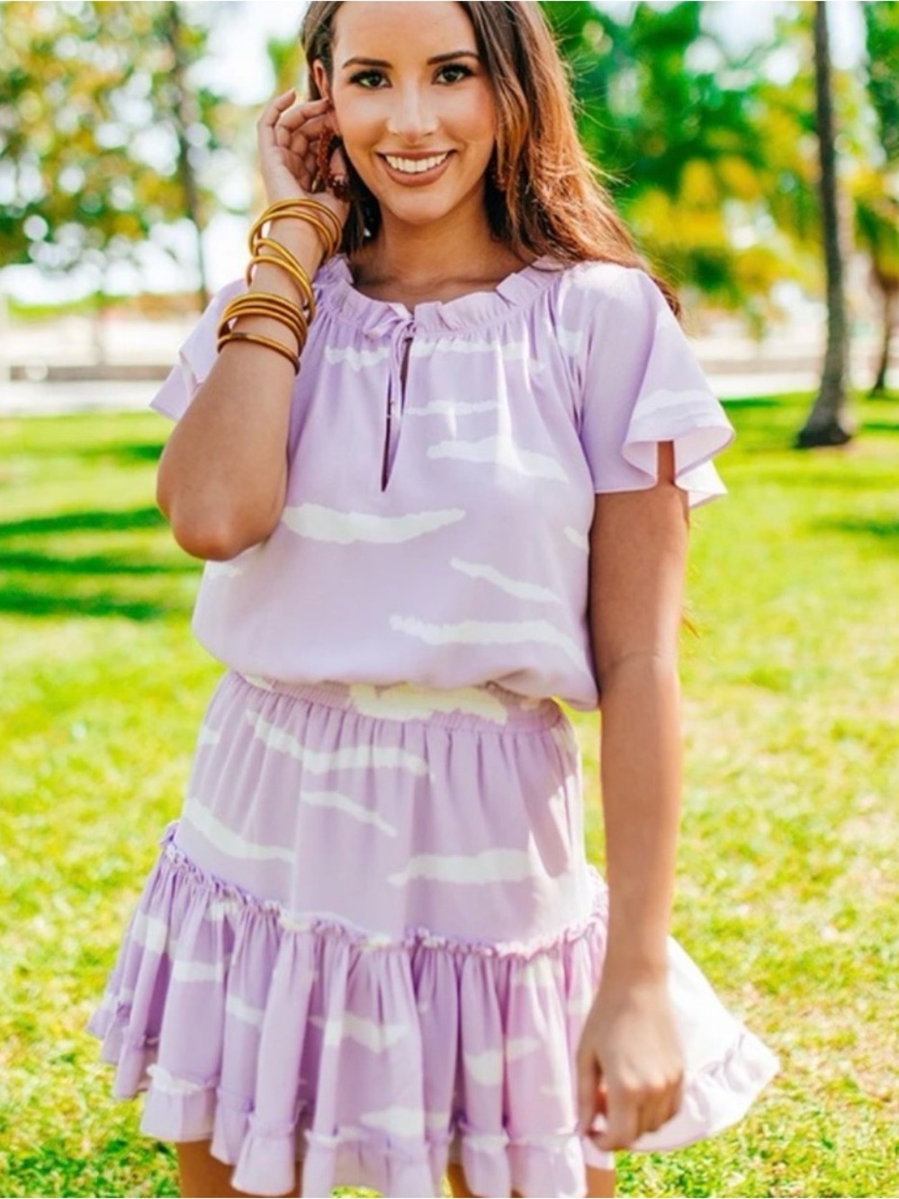 Buddy Love Lavender and White Mini Dress SIZE M